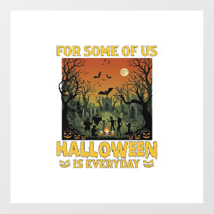 Halloween Is Everyday Graveyard Zombies Bonfire Pu Floor Decals