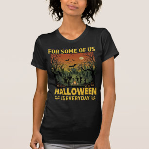 Halloween Is Everyday Graveyard Zombies Bonfire Pu T-Shirt