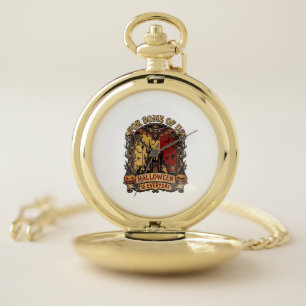 Halloween Is Everyday Haunted House Bats Pumpkins_ Pocket Watch