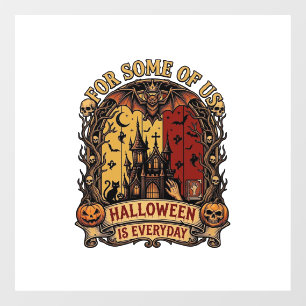 Halloween Is Everyday Haunted House Bats Pumpkins_ Window Cling