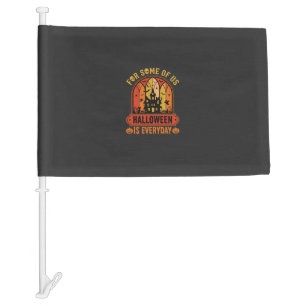 Halloween Is Everyday Haunted House Retro Car Flag