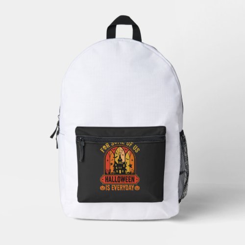 Halloween Is Everyday Haunted House Retro Printed Backpack