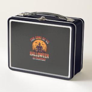 Halloween Is Everyday Haunted House Vintage Graphi Metal Lunch Box