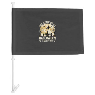 Halloween Is Everyday Haunted Moon Witch Silhouett Car Flag