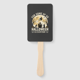 Halloween Is Everyday Haunted Moon Witch Silhouett Hand Fan