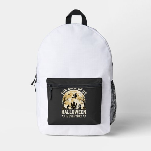 Halloween Is Everyday Haunted Moon Witch Silhouett Printed Backpack