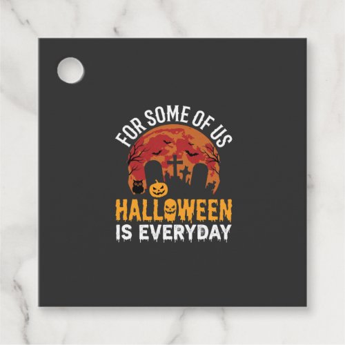 Halloween Is Everyday Spooky Graveyard Moon Favor Tags