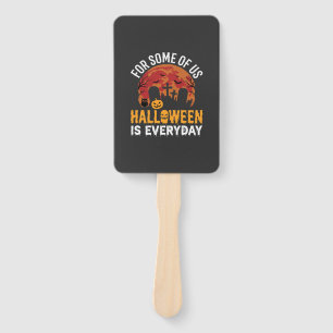 Halloween Is Everyday Spooky Graveyard Moon Hand Fan