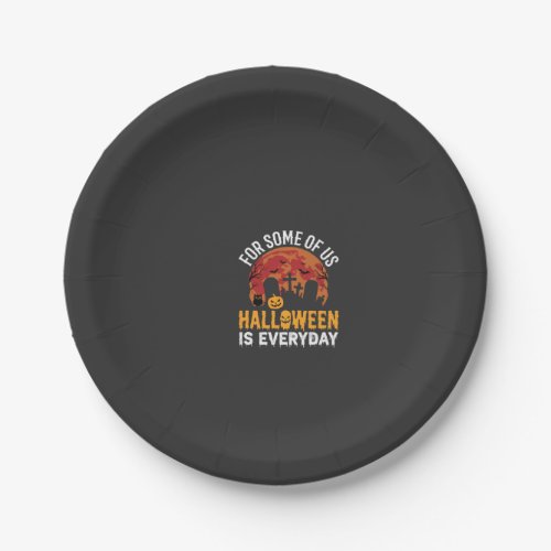 Halloween Is Everyday Spooky Graveyard Moon Paper Plates