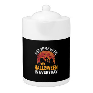 Halloween Is Everyday Spooky Graveyard Moon Teapot