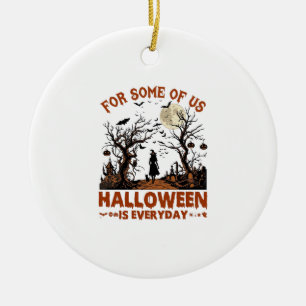 Halloween Is Everyday Witch Silhouette Full Moon G Ceramic Ornament