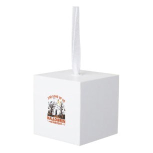 Halloween Is Everyday Witch Silhouette Full Moon G Cube Ornament