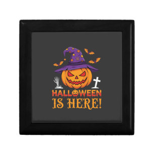 Halloween Is Here Witch Pumpkin Vector Gift Box