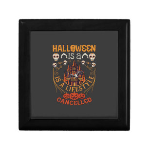 Halloween Is Lifestyle Cancelled Castle Skulls Pum Gift Box