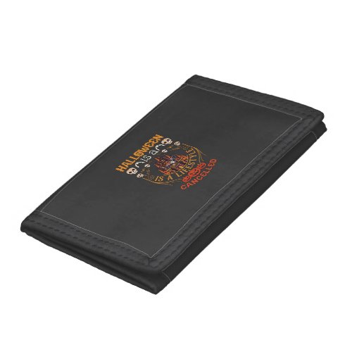 Halloween Is Lifestyle Cancelled Castle Skulls Pum Trifold Wallet
