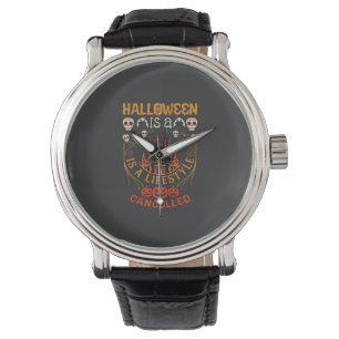 Halloween Is Lifestyle Cancelled Castle Skulls Pum Watch