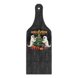 Halloween is my Christmas Funny Ghost Xmas Santa Cutting Board