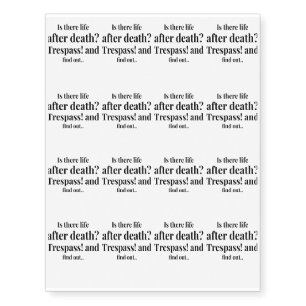 Halloween Is There Life After Death? Temporary Tattoos