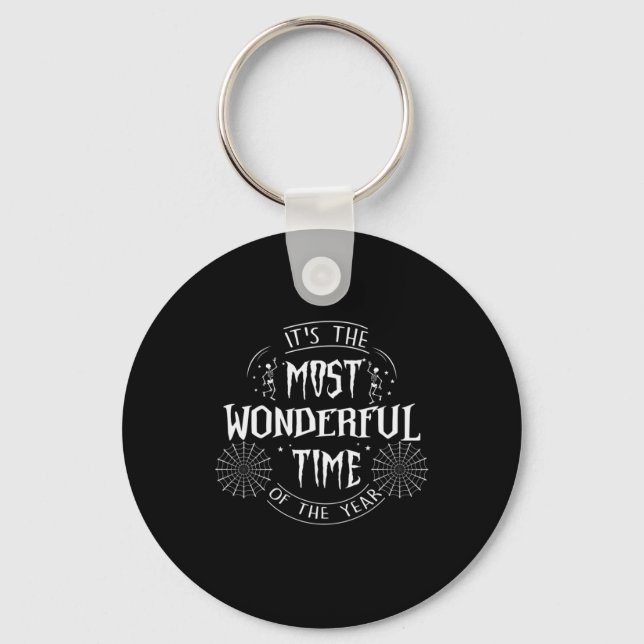 Halloween It Is The Most Wonderful Time Birthday Keychain (Front)