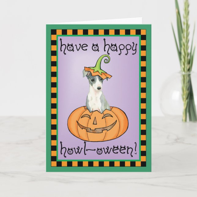 Halloween Italian Greyhound Card (Front)