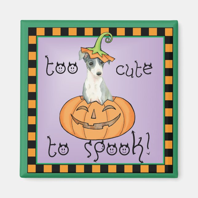 Halloween Italian Greyhound Magnet (Front)