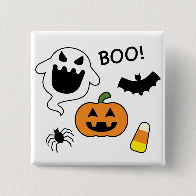 Halloween Items Pinback Button (Front)