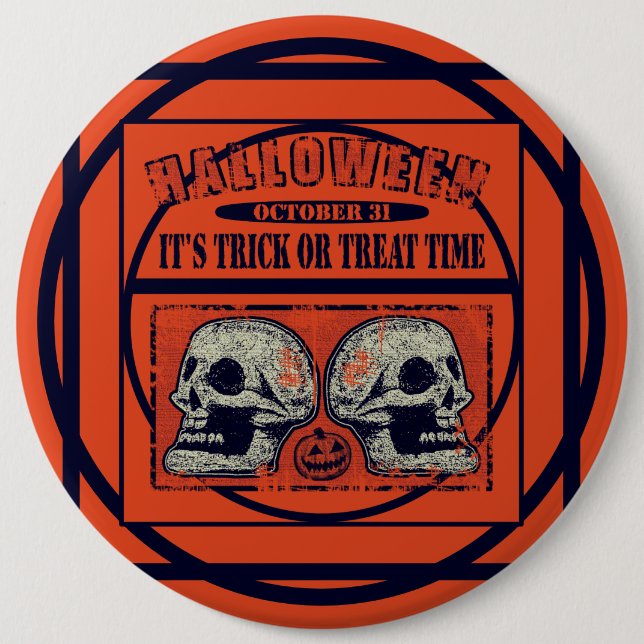 Halloween Its Trick or Treat Time Button (Front)