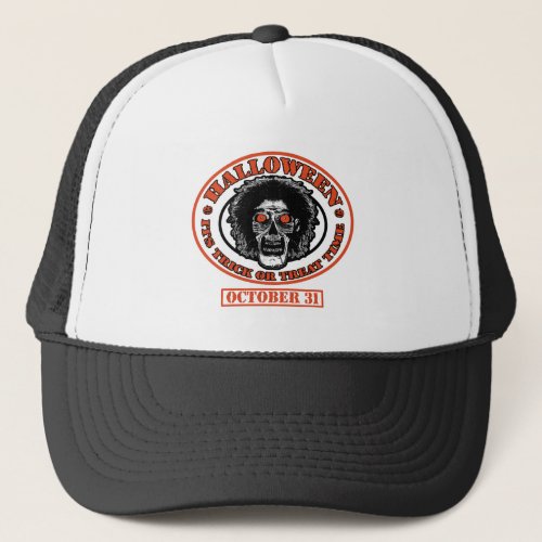 Halloween Its Trick or Treat Time Zombie Face Ver2 Trucker Hat