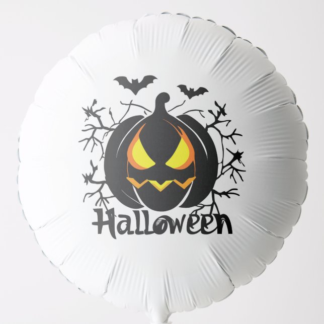 Halloween Jack-O-lantern and Bats Balloon (Front)
