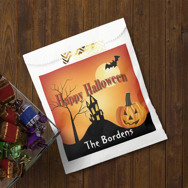 Halloween Jack O' Lantern and Haunted House Favor Bag (Creator Uploaded)