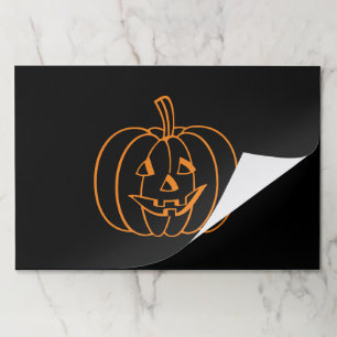 Halloween jack o lantern black orange placemats