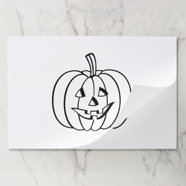 Halloween jack o lantern black spooky placemats (Folded)