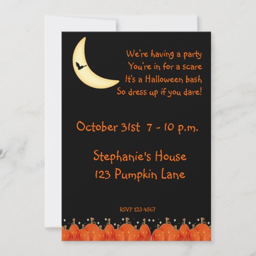 Halloween Jack_O_Lantern Border Invitation