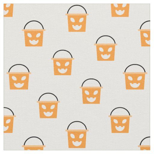 Halloween Jack-O-Lantern Candy Bucket Pattern Fabric