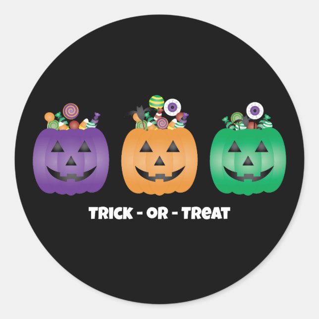 Halloween Jack O Lantern Candy Pail Classic Round Sticker (Front)