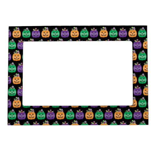 Halloween Jack O Lantern Candy Pail Magnetic Frame