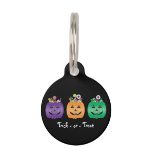 Halloween Jack O Lantern Candy Pail Pet ID Tag
