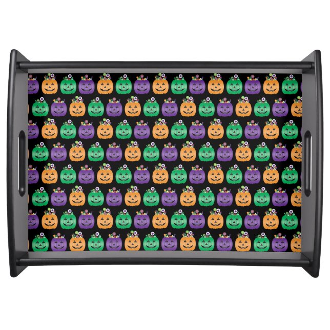 Halloween Jack O Lantern Candy Pail Serving Tray (Front)