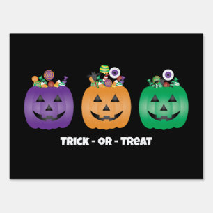 Halloween Jack O Lantern Candy Pail Sign