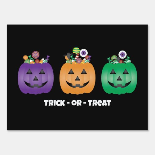 Halloween Jack O Lantern Candy Pail Sign