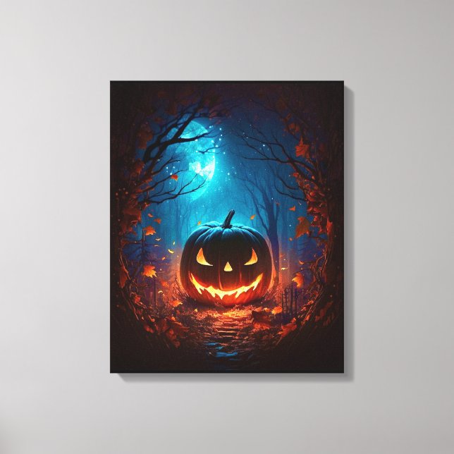 Halloween jack o lantern canvas print (Front)