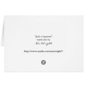 Halloween Jack-O-Lantern Card (Back Horizontal)