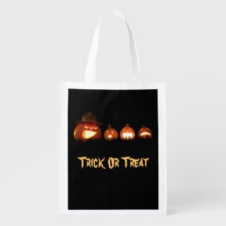 Halloween jack o lantern carved pumpkins Halloween Grocery Bag