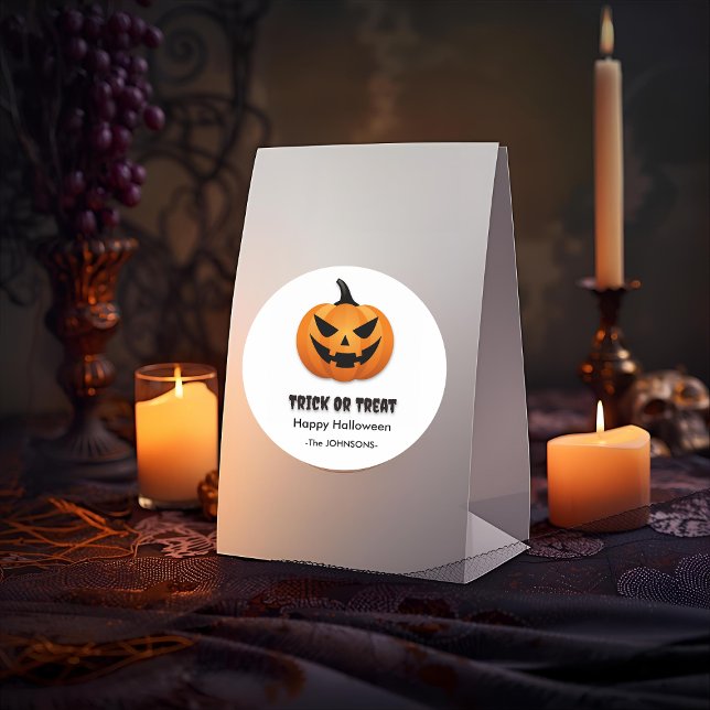 Halloween Jack-o’-Lantern –  Classic Round Sticker (Creator Uploaded)