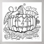 Halloween Jack O’Lantern Coloring Page Art Poster