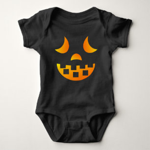 Halloween Jack-o'-lantern Face Baby Bodysuit