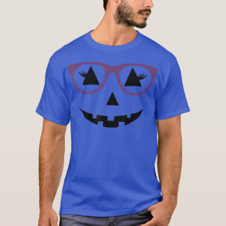 Halloween Jack O Lantern Face Pumpkin Purple Glass T-Shirt