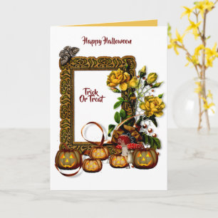 Halloween Jack O Lantern Fall Flora Card
