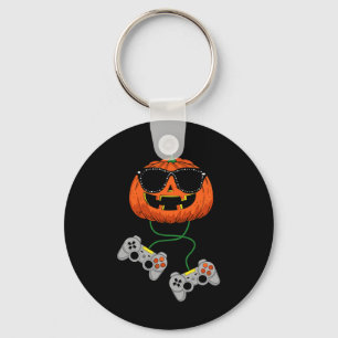 Halloween Jack O Lantern Gamer Boys Kids Men Fun H Keychain
