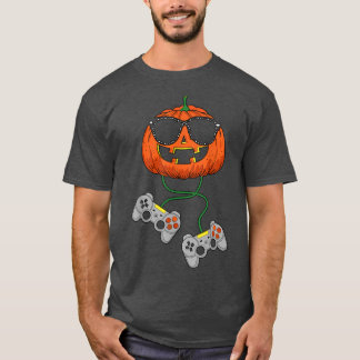 Halloween Jack O Lantern Gamer Boys Kids Men Funny T-Shirt